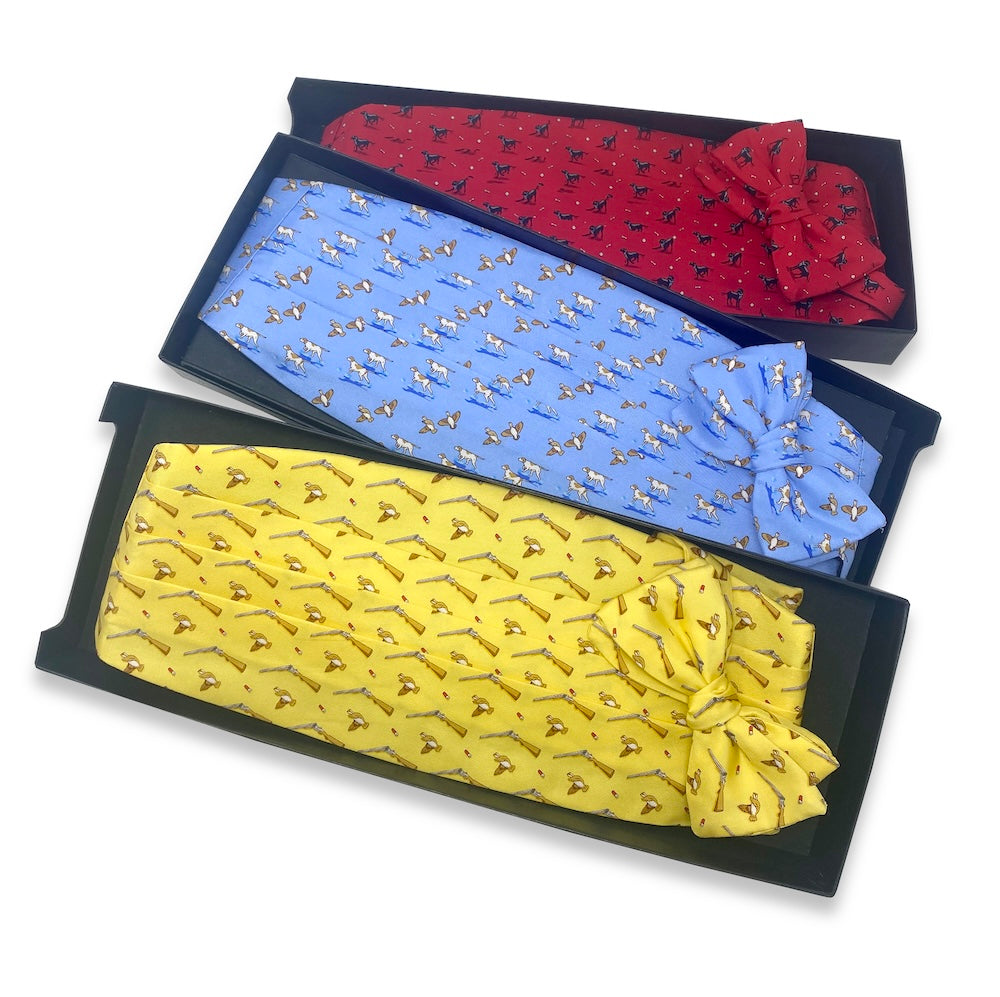 On Air Stripe: Cummerbund Set - Navy/Blue
